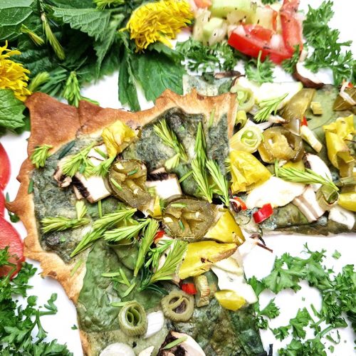 Wildkräuter-Flammkuchen