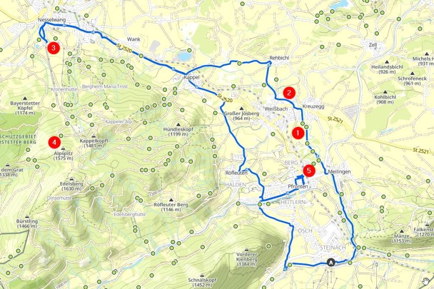 E-Bike-Tour | Route zur Alpspitzbahn